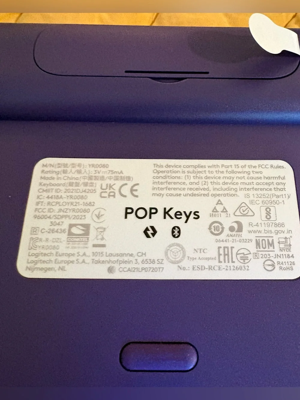 Logitech POP Keys Wireless Keyboard - Lavender Purple
